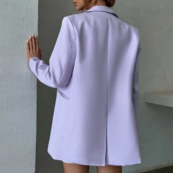 purple single breasted blazer chic fun classy business casual - Picture 5 of 6
